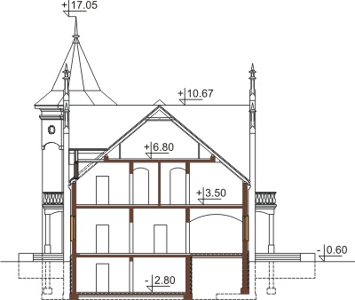 Projekt domu RWL-03 - przekrój