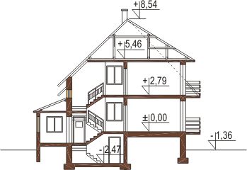 Projekt domu DM-6092 - przekrój