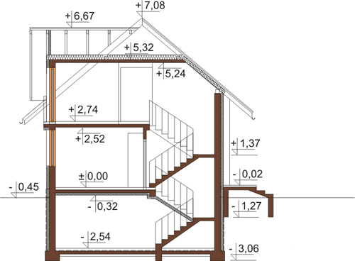 Projekt domu DM-6390 - przekrój