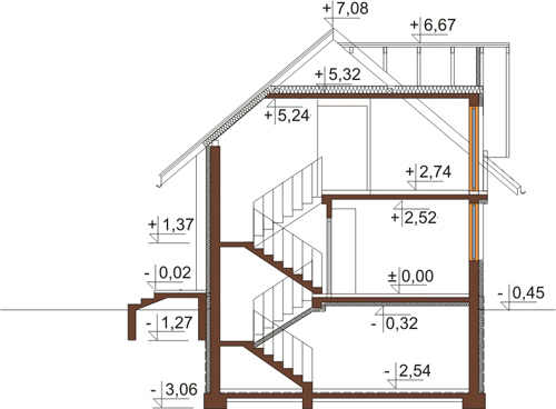 Projekt domu L-6390 - przekrój