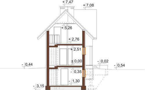 Projekt domu DM-6408 - przekrój