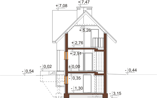 Projekt domu L-6408 - przekrój