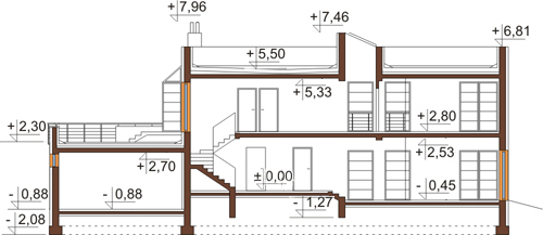Projekt domu L-6415 - przekrój
