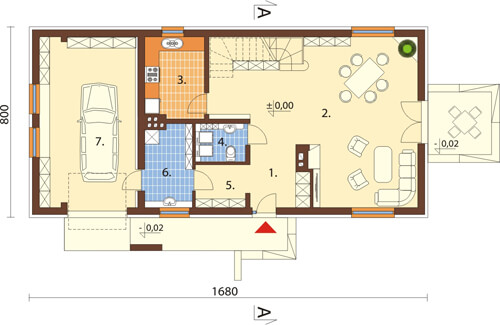 Projekt domu DM-6419 - rzut