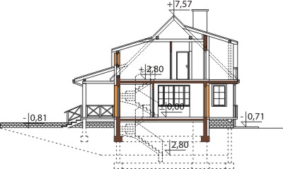 Projekt domu DM-6441 - przekrój