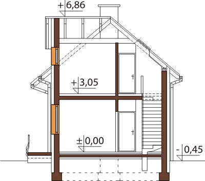 Projekt domu DM-6450 - przekrój