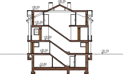 Projekt domu DM-6179 B - przekrój