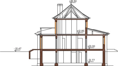 Projekt domu DM-6321 B - przekrój