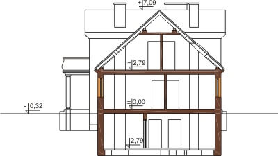 Projekt domu DM-6290 B - przekrój