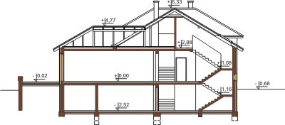 Projekt domu DM-6158 B - przekrój