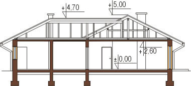 Projekt domu DM-6097 - przekrój