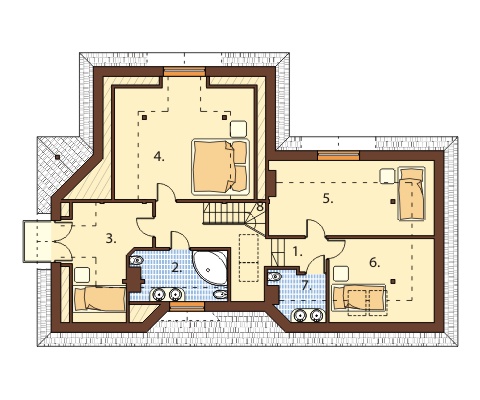 Projekt domu DM-6132 B - rzut