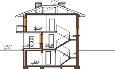 Projekt domu DM-6157 B - przekrój