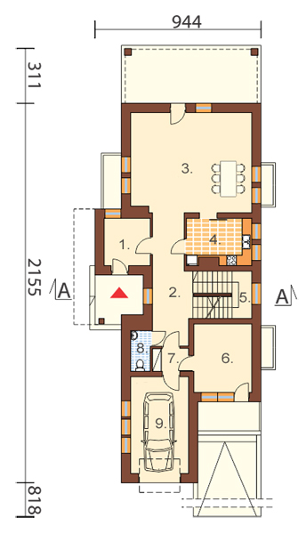 Projekt domu DM-6157 B - rzut