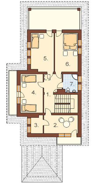 Projekt domu DM-6157 B - rzut