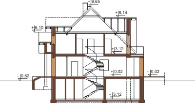 Projekt domu DM-6144 B - przekrój