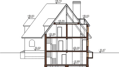 Projekt domu DM-6316 B - przekrój