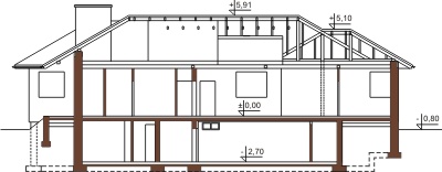 Projekt domu DM-6107 B - przekrój