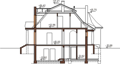 Projekt domu DM-6270 B - przekrój