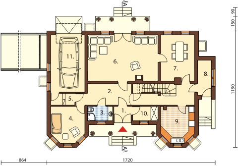 Projekt domu DM-6270 B - rzut