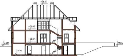 Projekt domu DM-6091 B - przekrój