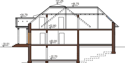 Projekt domu DM-6133 B - przekrój