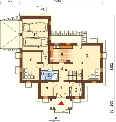 Projekt domu DM-6133 B - rzut