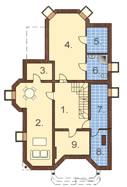 Projekt domu DM-6188 B - rzut