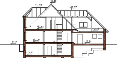 Projekt domu DM-6188 B - przekrój