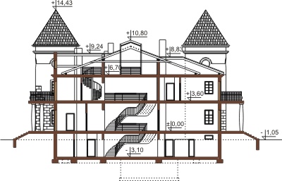 Projekt domu RW-07 - przekrój