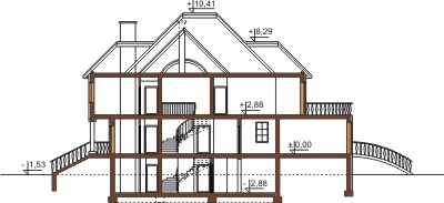 Projekt domu RW-08 - przekrój