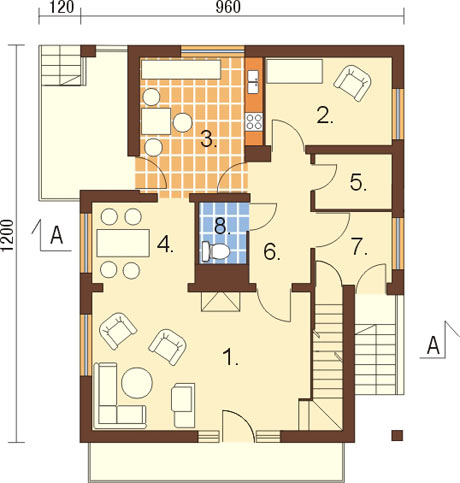 Projekt domu DM-6103 - rzut