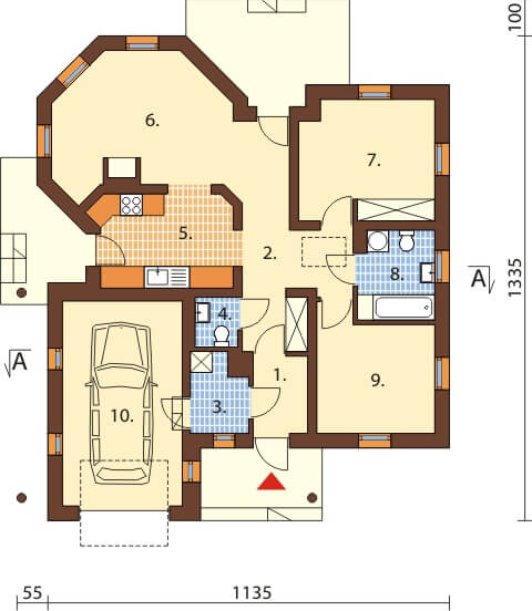 Projekt domu DM-6459 - rzut