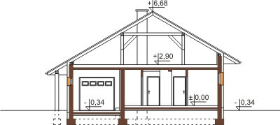 Projekt domu L-6459 - przekrój