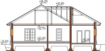 Projekt domu DM-6447 - przekrój