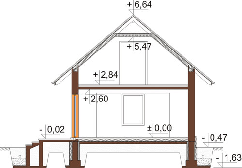 Projekt domu DM-6424 - przekrój