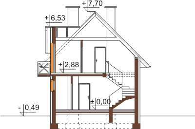 Projekt domu DM-6457 - przekrój