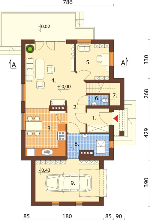 Projekt domu DM-6434 - rzut