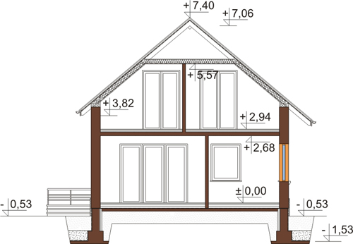 Projekt domu DM-6434 - przekrój