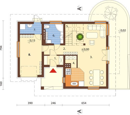 Projekt domu DM-6389 - rzut