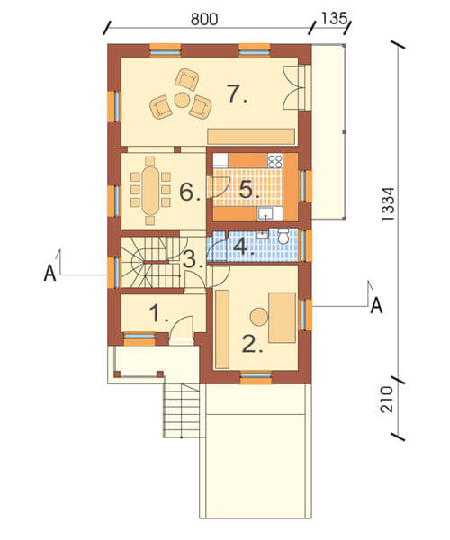 Projekt domu DM-6106 - rzut