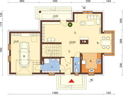 Projekt domu DM-6382 - rzut