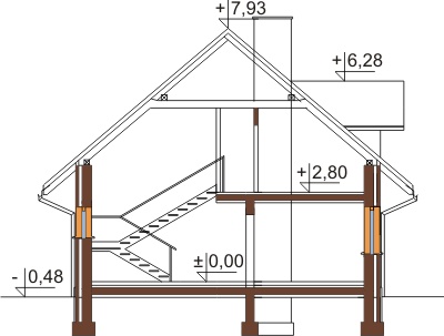 Projekt domu DM-6355 - przekrój