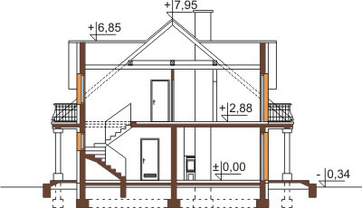 Projekt domu DM-6458 - przekrój