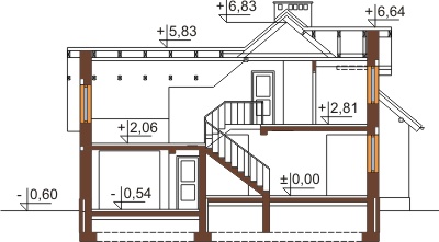 Projekt domu DM-6380 - przekrój