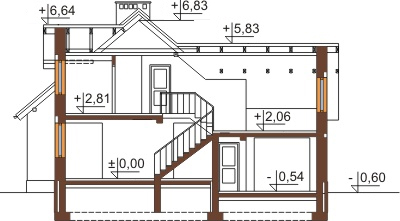 Projekt domu L-6380 - przekrój