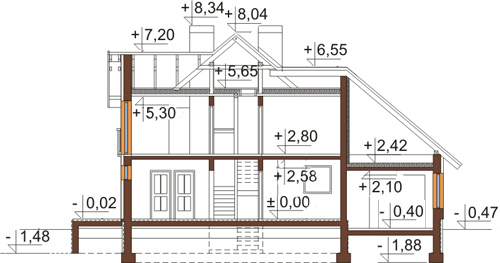 Projekt domu L-6381 - przekrój