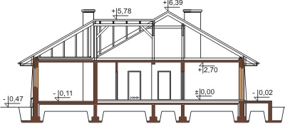 Projekt domu DM-6406 - przekrój