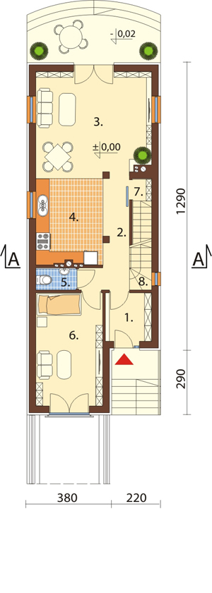 Projekt domu DM-6446 - rzut