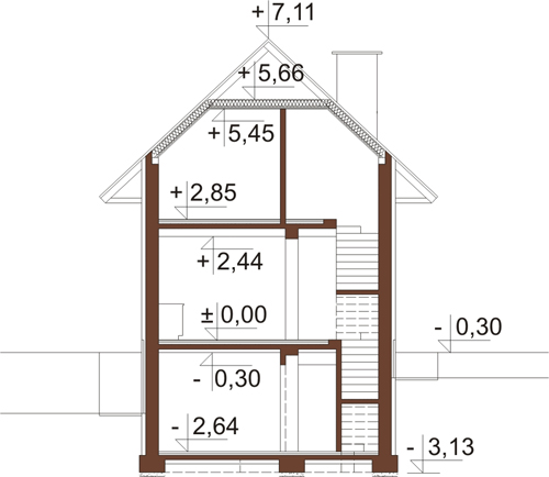 Projekt domu DM-6446 - przekrój